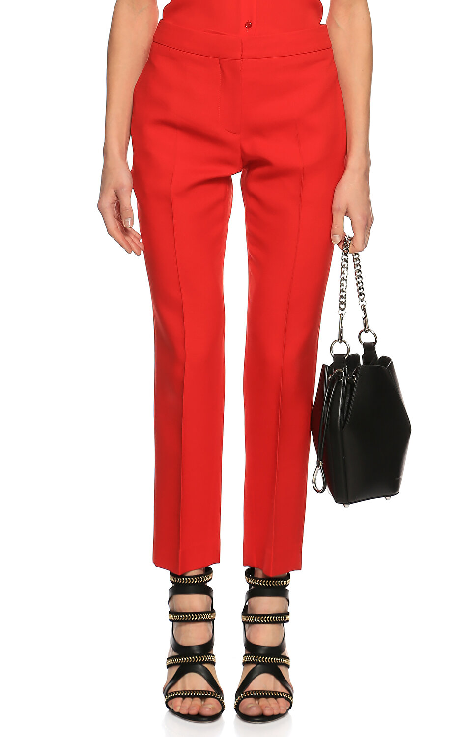 Alexander Mcqueen Kadin Kirmizi Pantolon Amq536679qmj096610 Red Brandroom