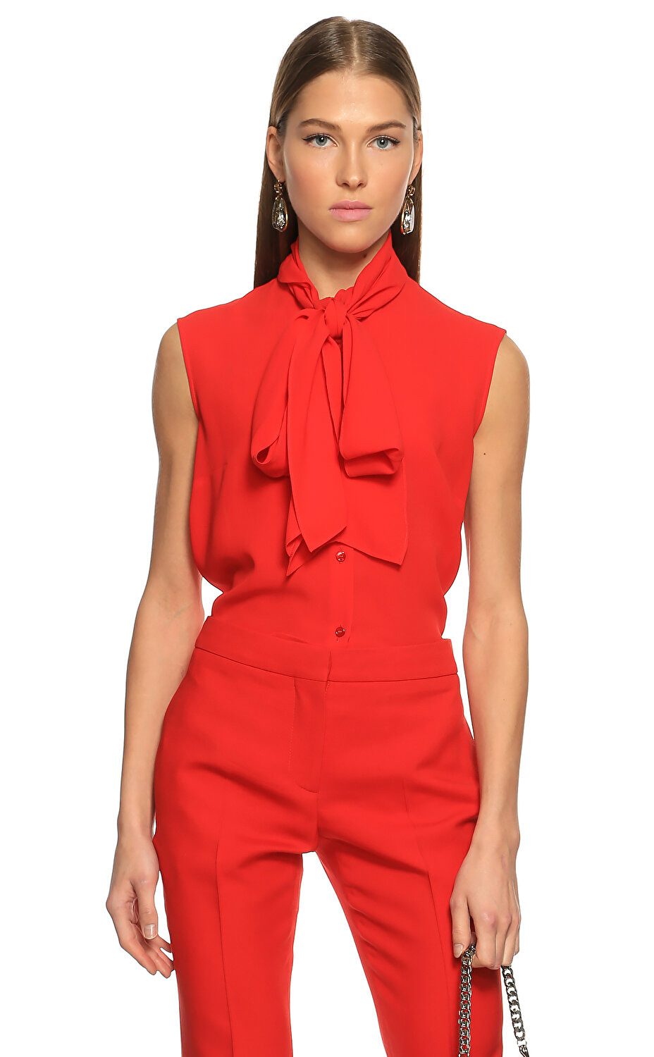 Alexander Mcqueen Kadin Kirmizi Bluz Amq558816qmb076610 Red Brandroom