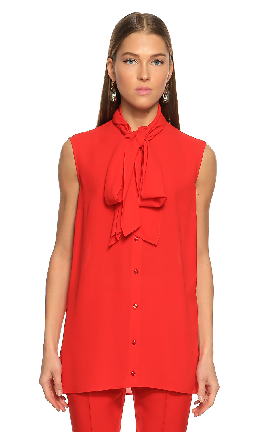 Alexander Mcqueen Kadin Kirmizi Bluz Amq558816qmb076610 Red Brandroom