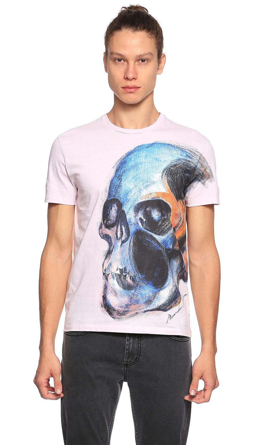 Alexander Mcqueen Erkek T Shirt Amqm550475qmz610907 0907 Pink Mix Brandroom