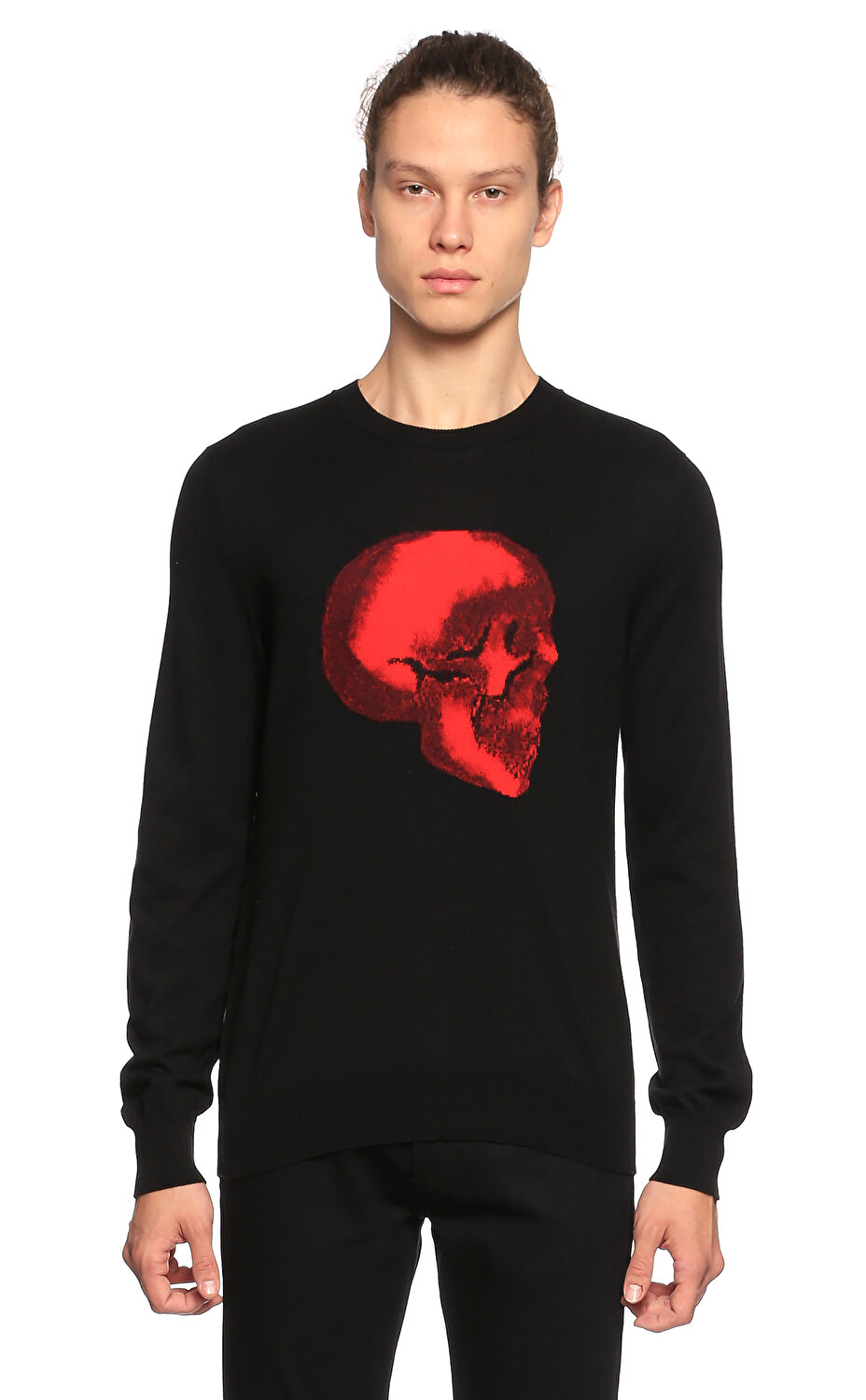 Alexander Mcqueen Erkek Triko Amqm560568q1wuu1021 Blackred Brandroom