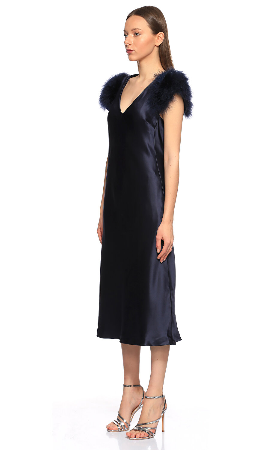 Salvatore Ferragamo Kadin Lacivert Elbise Svf13x690 639943 Navy Brandroom