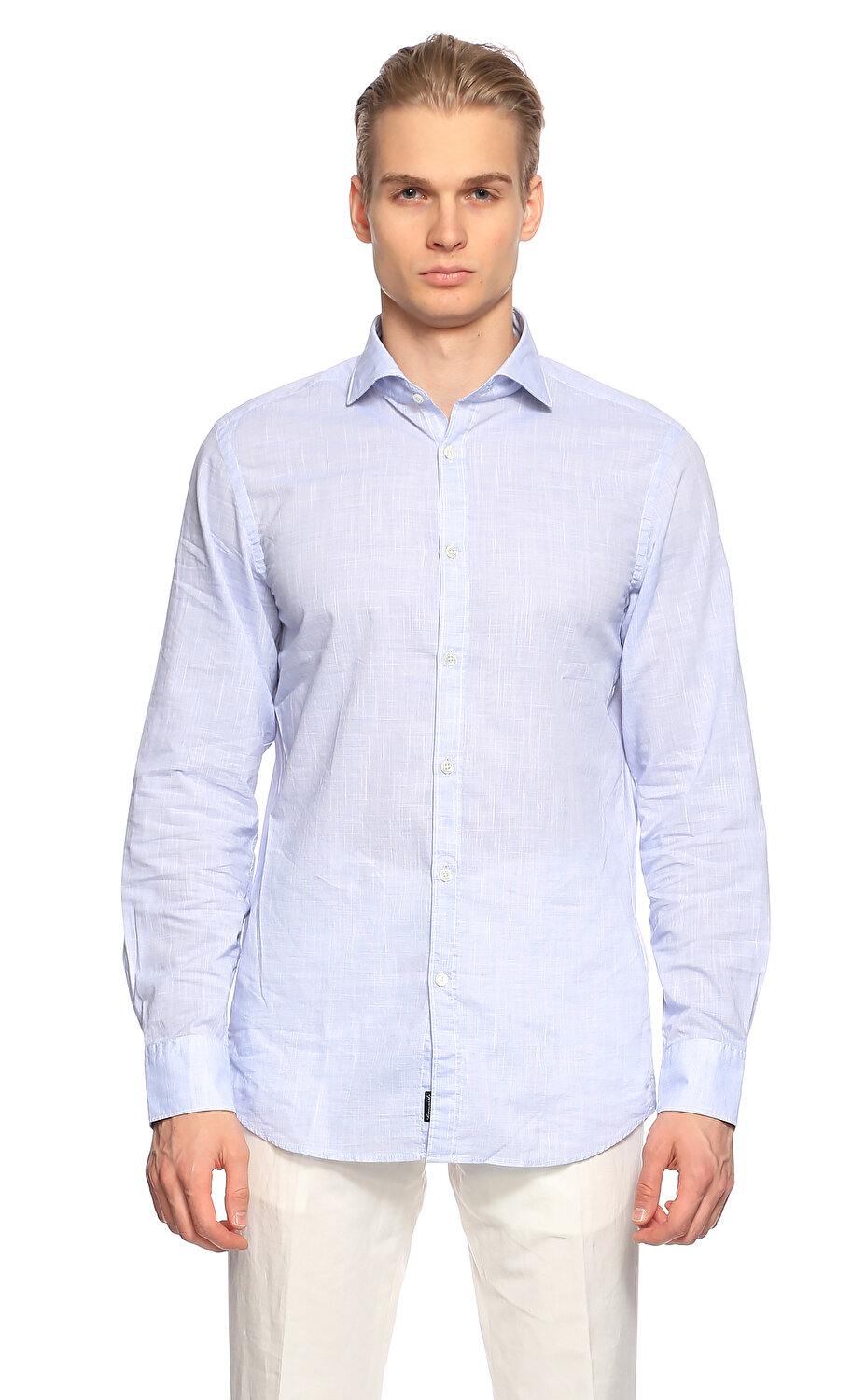 Faconnable Erkek Mavi Gomlek Fcnfm300623552 Blue Brandroom