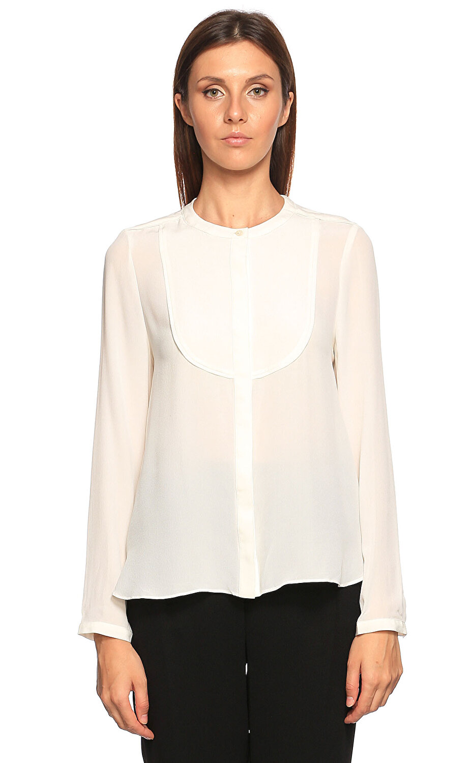Tara Jarmon Kadin Ekru Gomlek Trj9379 C0478 Ecru Brandroom