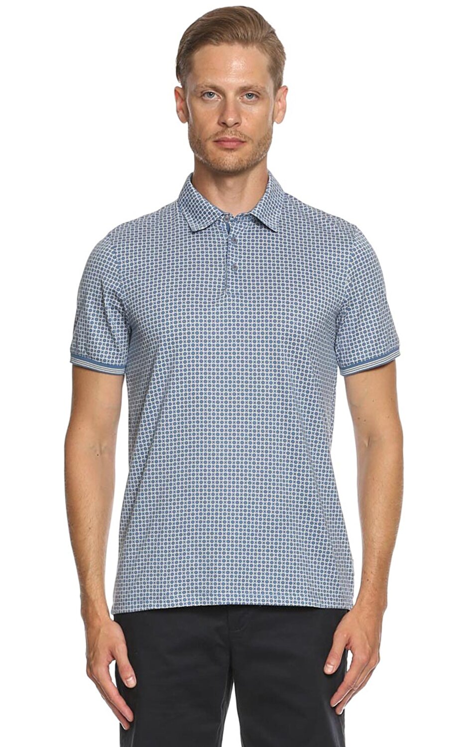 Ted Baker Erkek Mavi Polo T Shirt Tedkandimid Mid Blue Brandroom