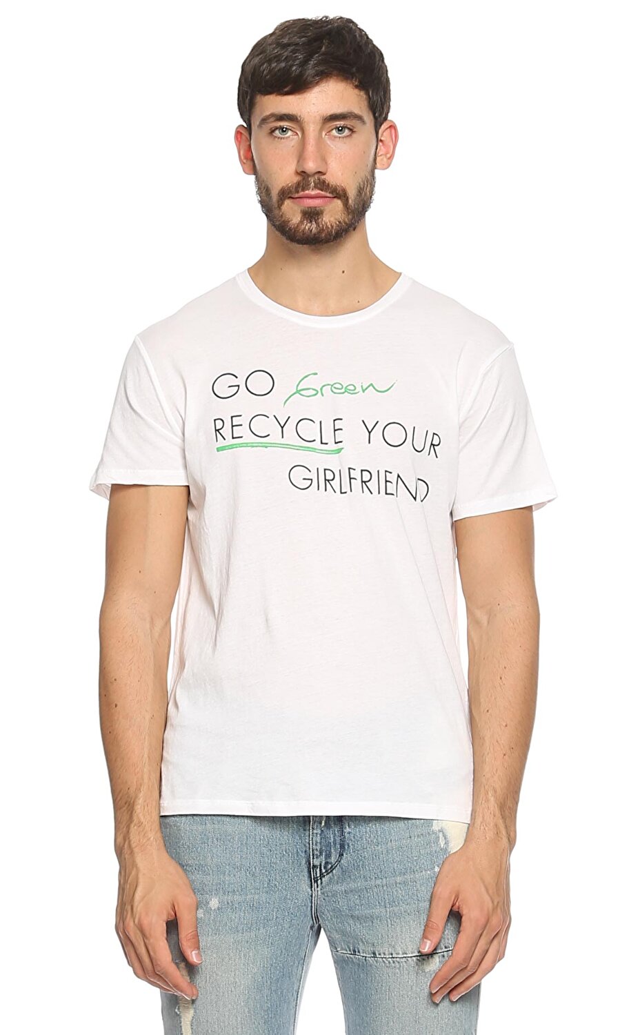 Guess Erkek Beyaz T Shirt Gu61m61i53k44j1 Beyaz Brandroom