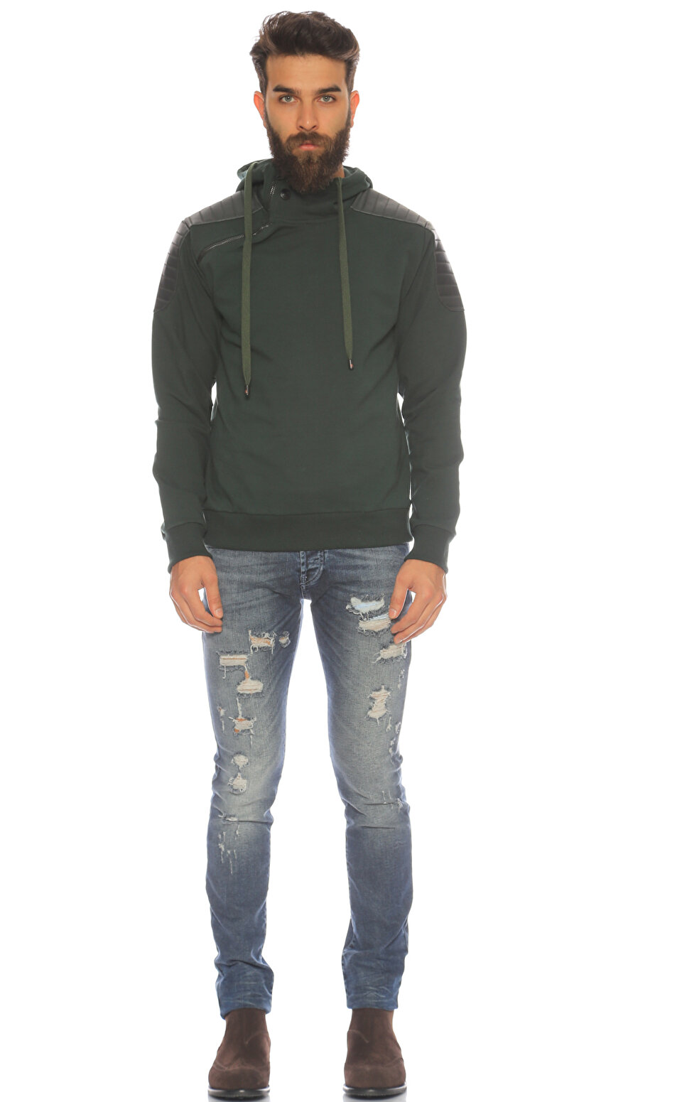 Pierre Balmain Erkek Ye il Sweatshirt PIRHP67235SA7286685 DARKGREEN