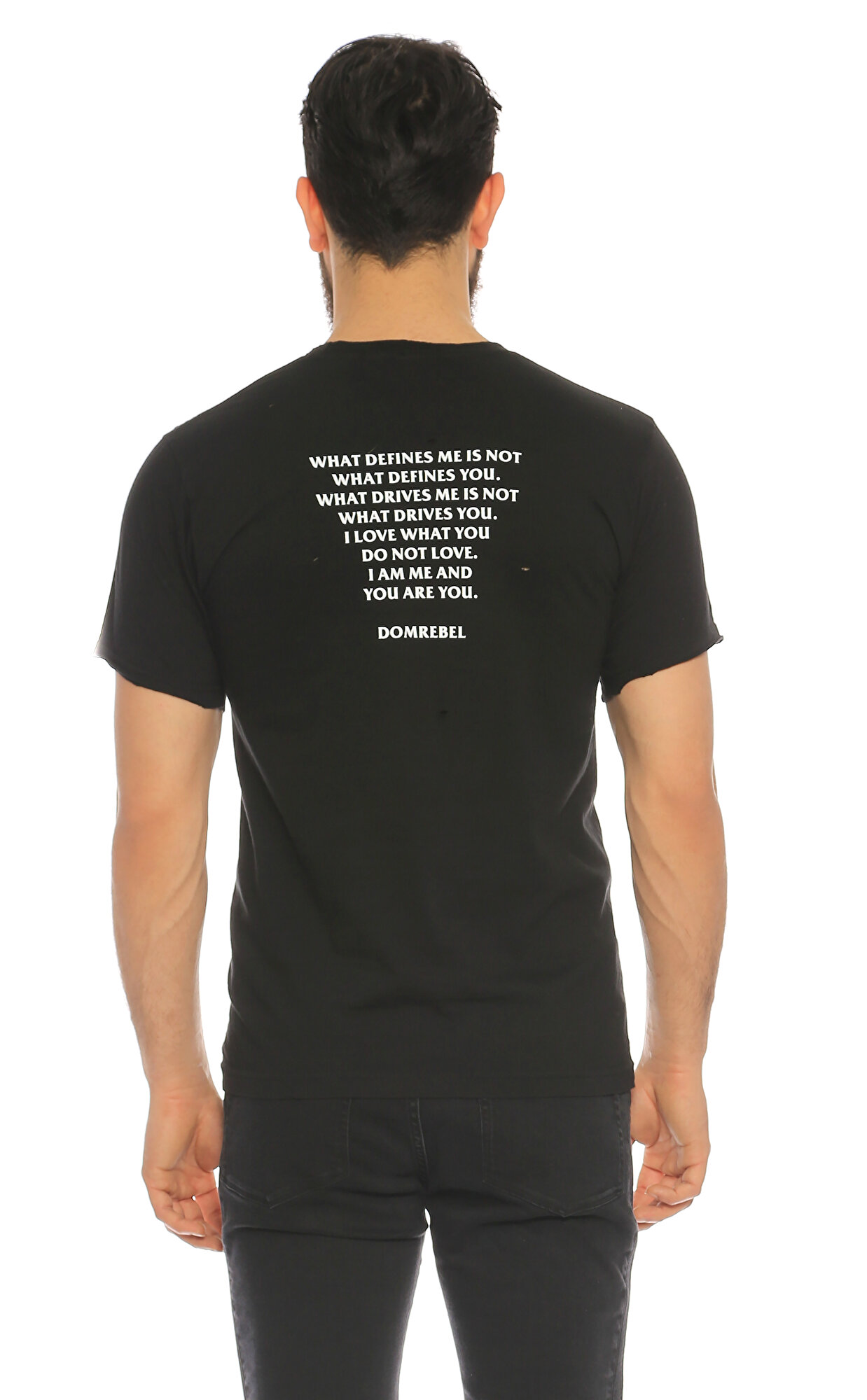Dom Rebel Erkek Siyah TShirt DMRSWANHOLESBLABLACK Brandroom