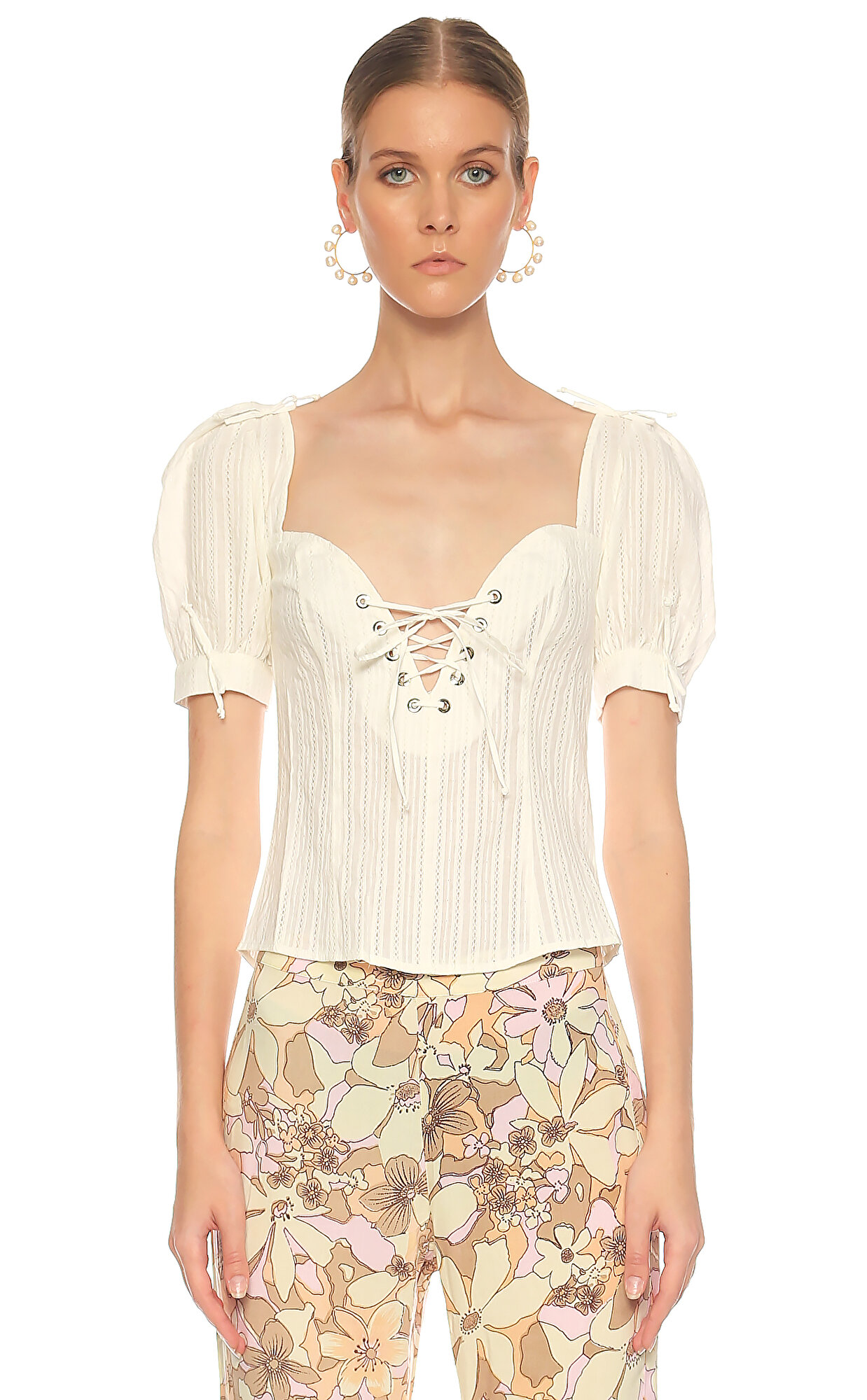 For Love & Lemons Kadın Beyaz Bluz FLLCT1354P-SP18-WHITE ...