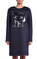 DKNY İşleme Detaylı Lacivert Elbise #1
