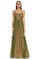 Alberta Ferretti Dantelli Yeşil-Pudra Uzun Elbise #2