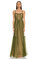 Alberta Ferretti Dantelli Yeşil-Pudra Uzun Elbise #3