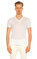 John Varvatos V Yaka Beyaz T-Shirt #7
