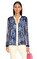Elie Tahari Karma Desen Lacivert Bluz #1