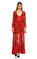 De La Vali Uzun Desenli Kırmızı Elbise #1
