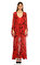 De La Vali Uzun Desenli Kırmızı Elbise #2