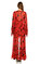 De La Vali Uzun Desenli Kırmızı Elbise #4