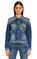 Fur 66 İşleme Detaylı Jean Mavi Ceket #1