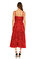 Alexander McQueen Tüylü Midi Kırmızı Elbise #4