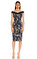 Karen Millen Çiçek Desenli Lacivert Elbise #1