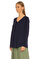 Eileen Fisher V Yaka Lacivert T-Shirt #4