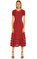 Sandro File Detaylı Kırmızı Elbise #1