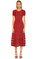 Sandro File Detaylı Kırmızı Elbise #2