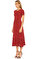 Sandro File Detaylı Kırmızı Elbise #3