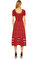 Sandro File Detaylı Kırmızı Elbise #4