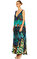Camilla V Yaka Uzun Mavi-Yeşil Elbise #4