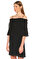 Laundry By Shelli Segal Kayık Yaka Mini Siyah Elbise #4