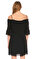 Laundry By Shelli Segal Kayık Yaka Mini Siyah Elbise #5