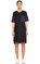 DKNY Belden Büzgülü Siyah Elbise #3