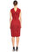 Karen Millen Düz Desen Kırmızı Elbise #3