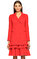 Nisse Fırfır Detaylı Kırmızı Elbise #2