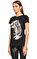 Silvian Heach Baskı Desen Siyah T-Shirt #4
