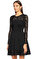 Milly File Detaylı Mini Siyah Elbise #3