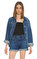J Brand Düz Desen Mavi Jean Ceket #1
