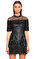 Guess Suni Deri Mini Siyah Elbise #2