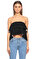 Kendall&Kylie Fırfırlı Straplez Siyah Bluz #1