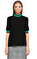 Maje Çizgili Siyah-Yeşil Bluz #1