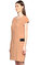 DKNY Önü Fermuarlı Bej Elbise #3