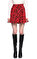 DKNY Kareli Kırmızı Mini Etek #1