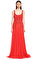 Elie Saab Boncuk İşlemeli Kırmızı Gece Elbisesi #1