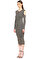 SH Simli Siyah-Bronz Midi Elbise #2
