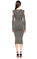 SH Simli Siyah-Bronz Midi Elbise #3