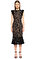 Alexis Dantel Detaylı Siyah-Bej Midi Elbise #2