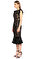 Alexis Dantel Detaylı Siyah-Bej Midi Elbise #3