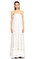 Lanvin Dantelli Beyaz Uzun Gece Elbisesi #1