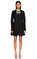 Dice Kayek İşleme Detaylı Siyah Mini Elbise #1